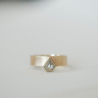 Salt & Pepper Diamond Shield Wide Ring - Anne Sportun Fine Jewellery