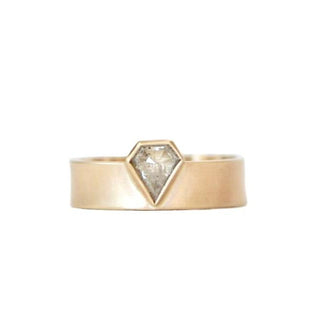 Salt & Pepper Diamond Shield Wide Ring - Anne Sportun Fine Jewellery