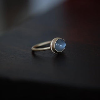 14k Gray Moonstone Cabochon Ring