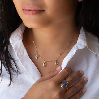 No.40 'Archive' Emerald Ombre Green Sapphire Necklace - Anne Sportun Fine Jewellery