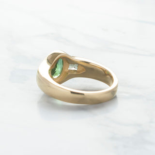 No.02 'Archive' 1.52ct Oval Green Tourmaline Signet Bombe Ring - Anne Sportun Fine Jewellery
