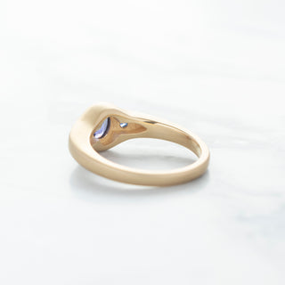 No.01 'Archive' 1.06ct Blue Sapphire Signet Bombe Ring - Anne Sportun Fine Jewellery