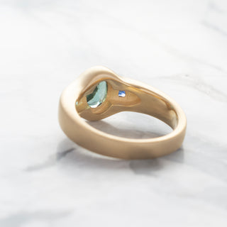 No.43 'Archive' ~1.45ct Oval Green Tourmaline Signet Bombe Ring - Anne Sportun Fine Jewellery