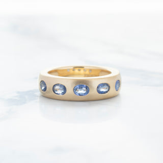 No.42 'Archive' 1.3tcw Oval Blue Sapphire Band