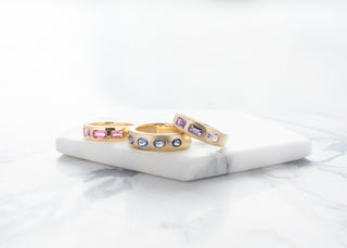 No.22 'Archive' Emerald Cut Pink Tourmaline Band - Anne Sportun Fine Jewellery