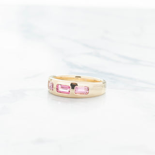 No.22 'Archive' Emerald Cut Pink Tourmaline Band - Anne Sportun Fine Jewellery