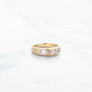 No.21 'Archive' Emerald Cut Ombre Purple Sapphire Band - Anne Sportun Fine Jewellery