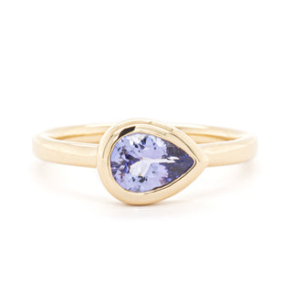 No.44 'Archive' 0.77ct Pear Purple Tanzanite Bezel Ring