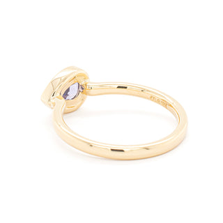 No.44 'Archive' 0.77ct Pear Purple Tanzanite Bezel Ring - Anne Sportun Fine Jewellery
