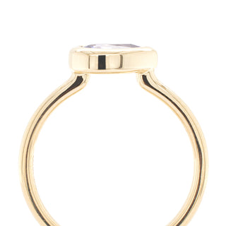 No.44 'Archive' 0.77ct Pear Purple Tanzanite Bezel Ring - Anne Sportun Fine Jewellery