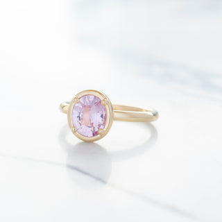 No.19 'Archive' 1.45ct Pink Oval Sapphire Bezel Prong Ring - Anne Sportun Fine Jewellery