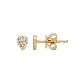 PAVE PEAR DIAMOND STUD EARRINGS