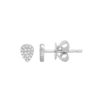 PAVE PEAR DIAMOND STUD EARRINGS