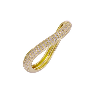BOLD GOLD DIAMOND CURVE RING