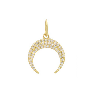 CRESCENT HORN PAVE DIAMOND NECKLACE