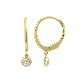 DIAMOND BEZEL HUGGIE DROP EARRINGS - Anne Sportun Fine Jewellery