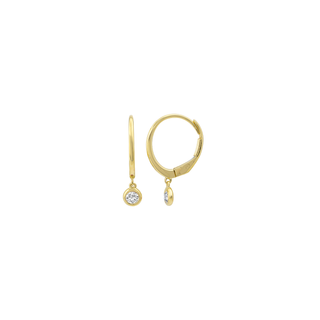 DIAMOND BEZEL HUGGIE DROP EARRINGS - Anne Sportun Fine Jewellery