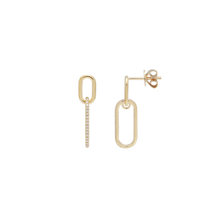 DIAMOND PAPERCLIP DROP EARRINGS