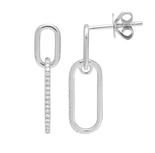 DIAMOND PAPERCLIP DROP EARRINGS
