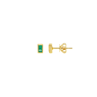 EMERALD BEZEL STUD EARRINGS - Anne Sportun Fine Jewellery