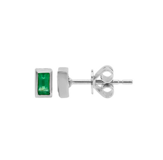 EMERALD BEZEL STUD EARRINGS - Anne Sportun Fine Jewellery