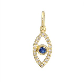 EVIL EYE DIAMOND AND BLUE SAPPHIRE CHARM - Anne Sportun Fine Jewellery