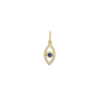 EVIL EYE DIAMOND AND BLUE SAPPHIRE CHARM - Anne Sportun Fine Jewellery