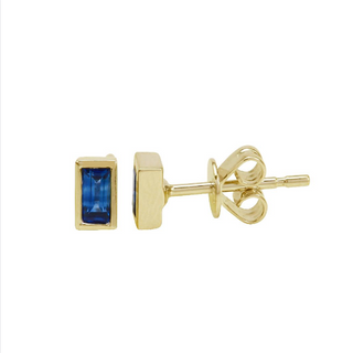 SAPPHIRE BEZEL STUD EARRINGS - Anne Sportun Fine Jewellery
