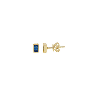 SAPPHIRE BEZEL STUD EARRINGS - Anne Sportun Fine Jewellery
