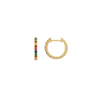 RAINBOW MULTI SAPPHIRE HUGGIE EARRINGS I 12MM - Anne Sportun Fine Jewellery