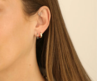 RAINBOW MULTI SAPPHIRE HUGGIE EARRINGS I 12MM - Anne Sportun Fine Jewellery