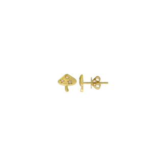 Mushroom Diamond Stud Earrings