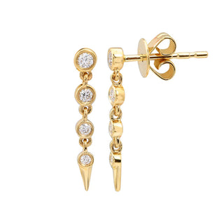 'Edge' Diamond Bezel Drop Earrings