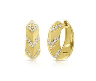 Bold Knife Edge Diamond Hoops - Anne Sportun Fine Jewellery