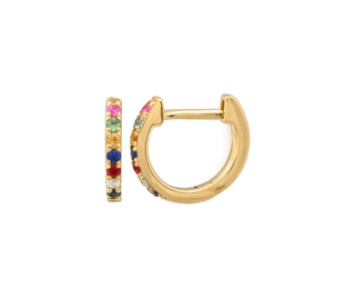 Mini Rainbow Huggie Hoop Earrings I 9mm - Anne Sportun Fine Jewellery