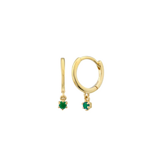 Emerald Drop Huggie Earrings - Anne Sportun Fine Jewellery