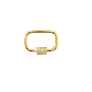 GOLD AND DIAMOND CARABINER CHARM