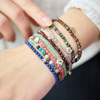 Gemstone Stretchie Baby Lucky Bracelet - Silver - Anne Sportun Fine Jewellery