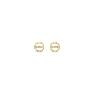 Pavé Diamond Line Circle Studs | 14k - Anne Sportun Fine Jewellery