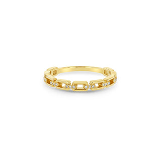 Diamond Rectangle Link Ring | 14k