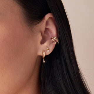 Diamond & Triangle Pyramid Studs | 14k - Anne Sportun Fine Jewellery