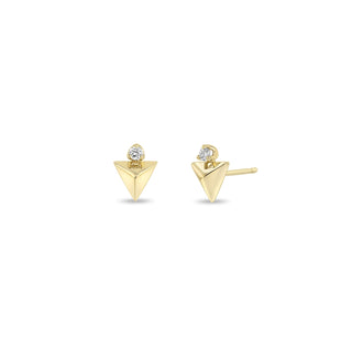 Diamond & Triangle Pyramid Studs | 14k - Anne Sportun Fine Jewellery