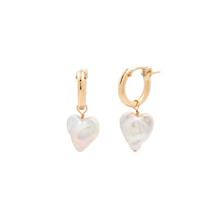 HEART AMELIA HOOPS | PEARL