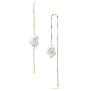 Baby Baroque Pearl Threader Earrings