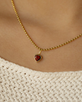 Coeur Garnet Pendant - Anne Sportun Fine Jewellery