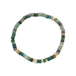 Green Agate Gemstone Stretch Bracelet