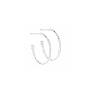 Medium Melt Silver Hoops | 16mm