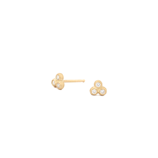 Trinity Bezel Diamond Mini Studs - Anne Sportun Fine Jewellery