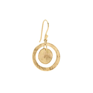 Open Hammered Double Disc Earrings - Anne Sportun Fine Jewellery