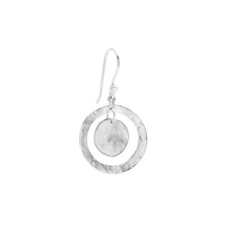 Open Hammered Double Disc Earrings - Anne Sportun Fine Jewellery